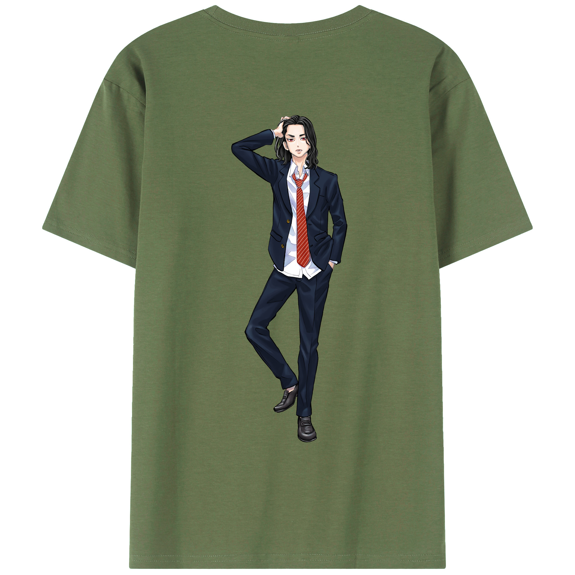 （画像用） 東京リベンジャーズ Tokyo Revengers 綿100％ メンズ半袖Tシャツ（バックプリント） 通気性